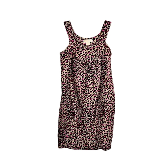 Michael Kors Silk Pink Leopard Print Shift Dress - Picture 1 of 6